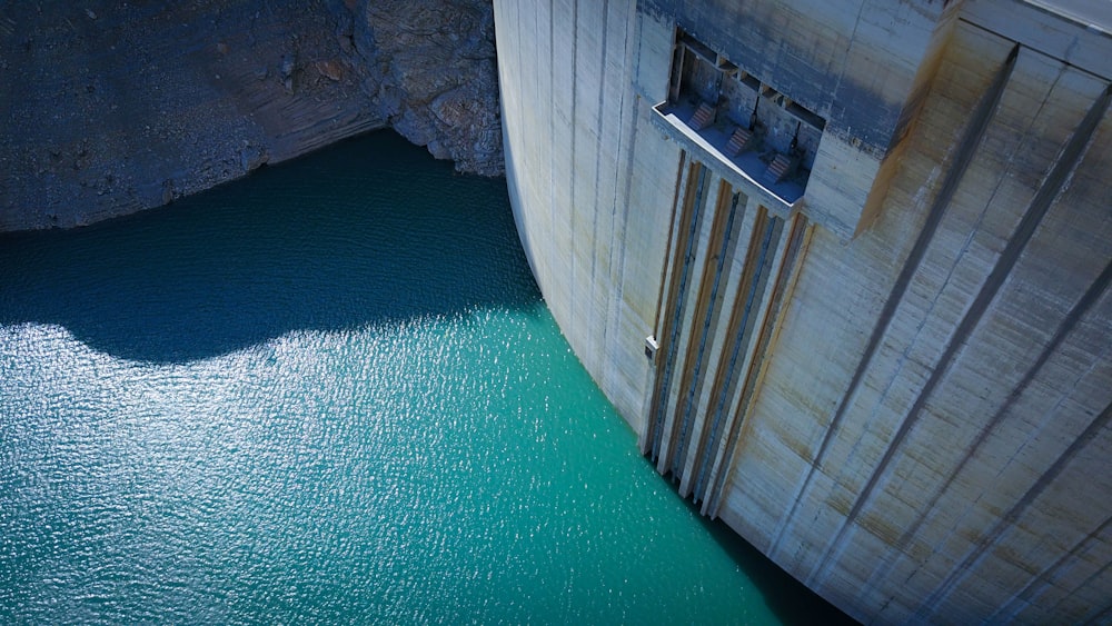aerial photography of dam