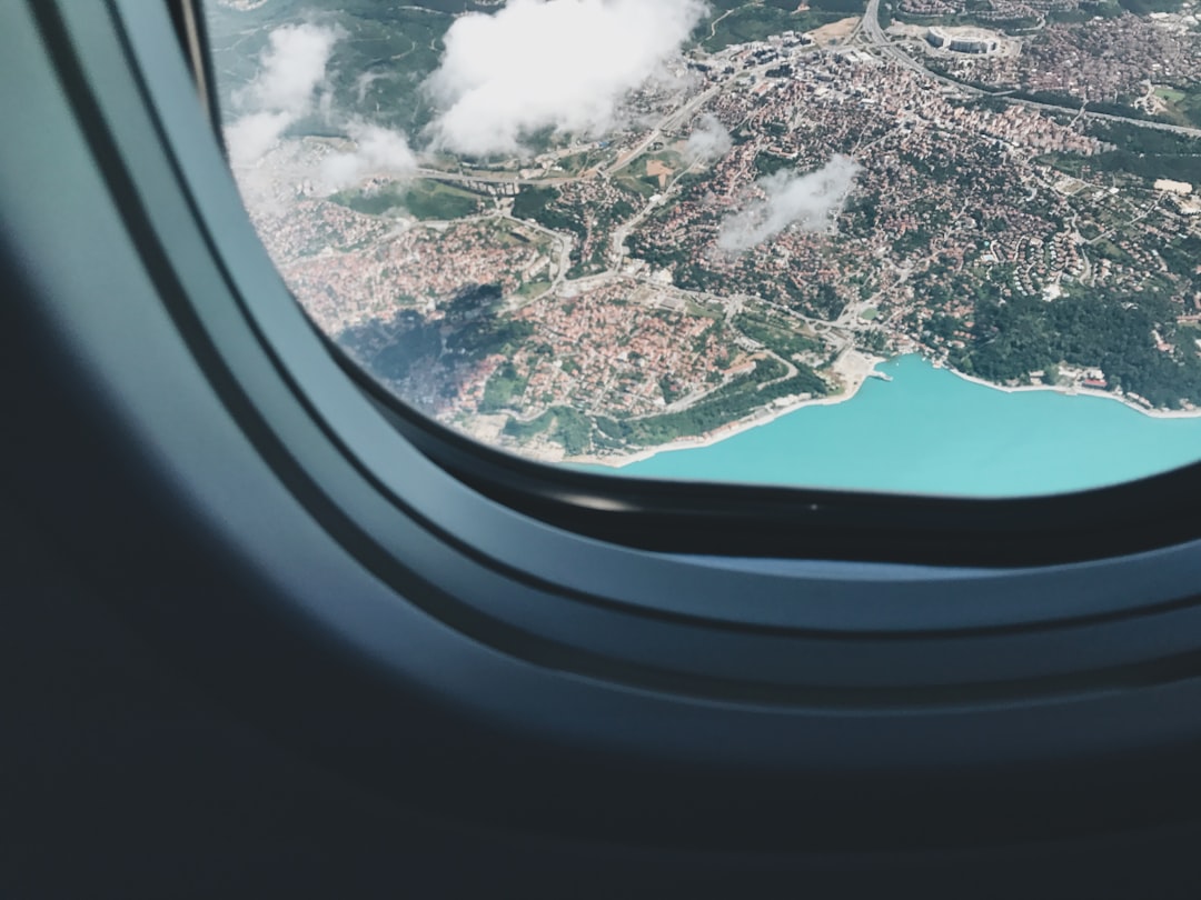 aerial view of city from airplane