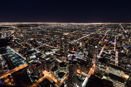 aerial photography of high-rise building during nighttime in CN Tower Canada