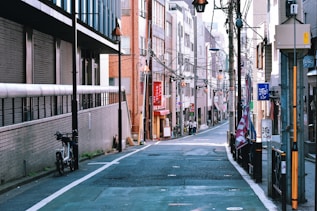empty pathway between buildings