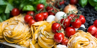 yellow pasta and cherry tomatoes