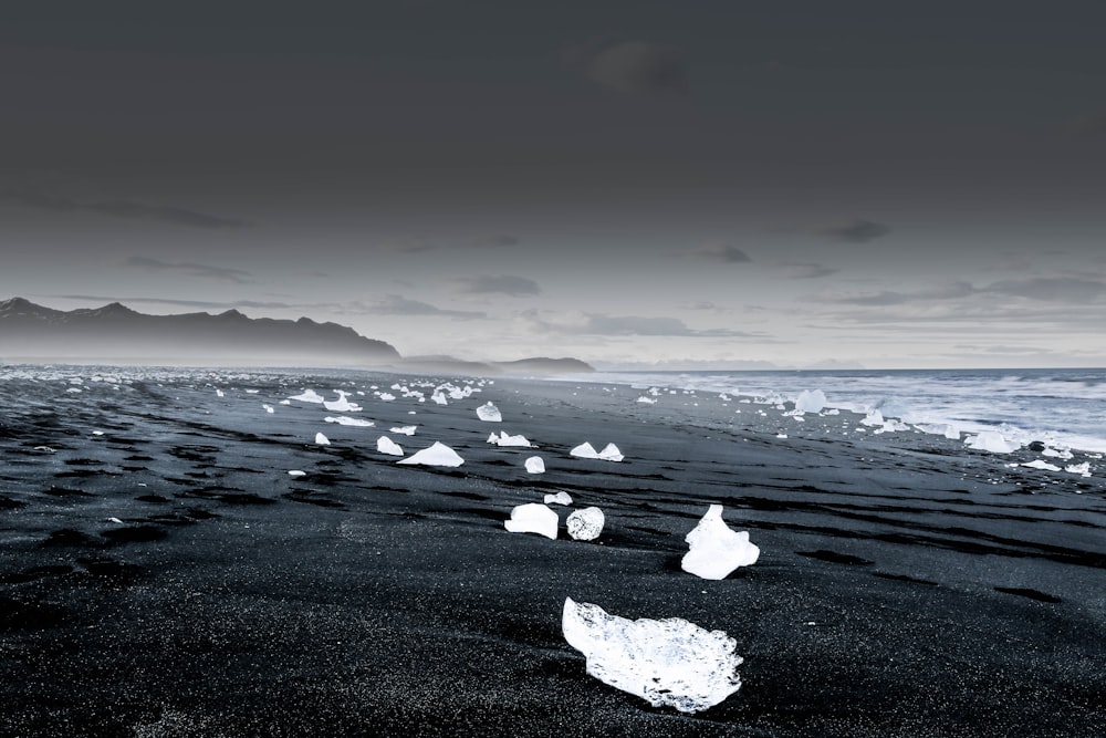 landscape photography of icebergs