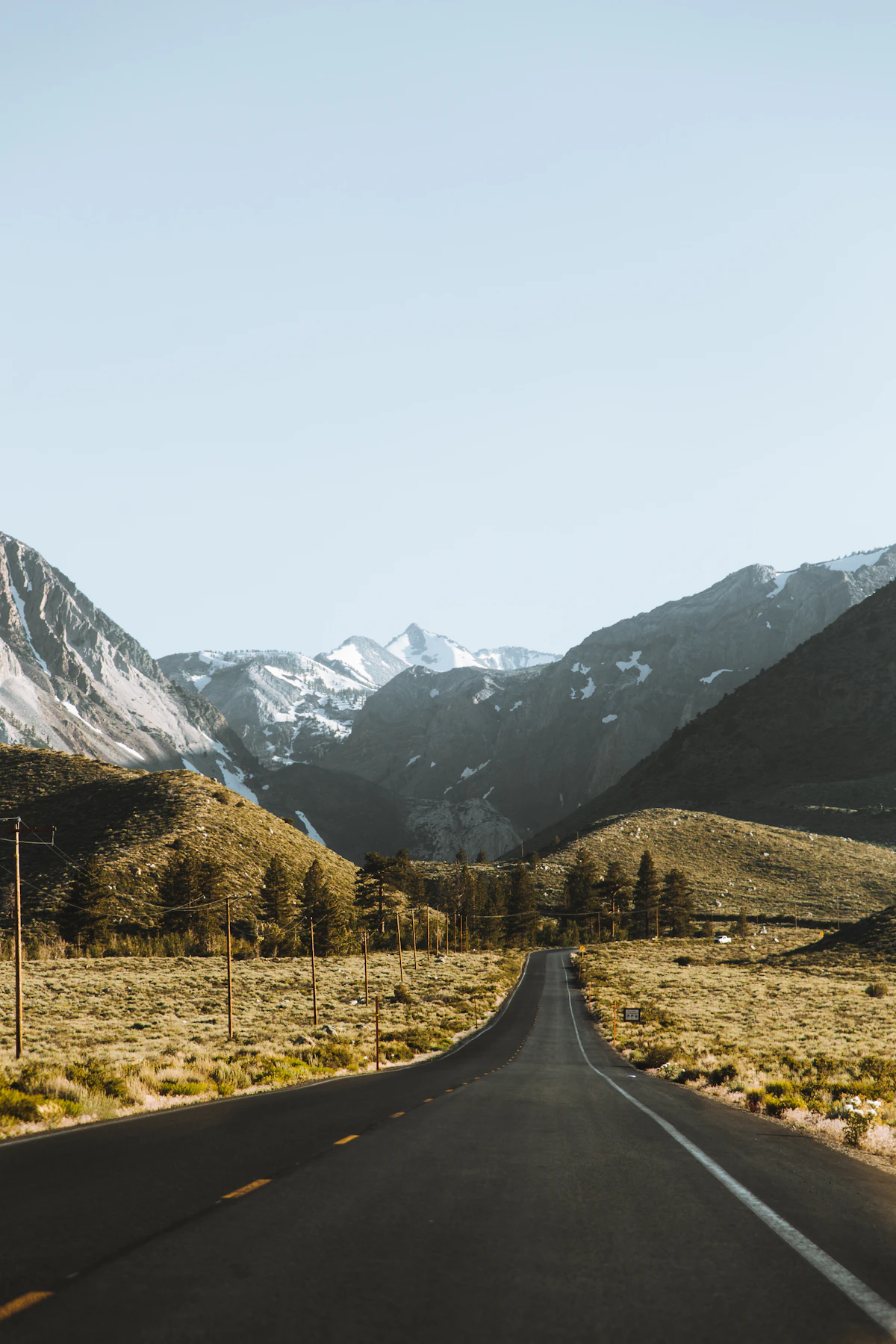 Layered mountain ranges at dusk