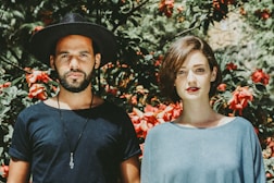 woman and man standing next each others