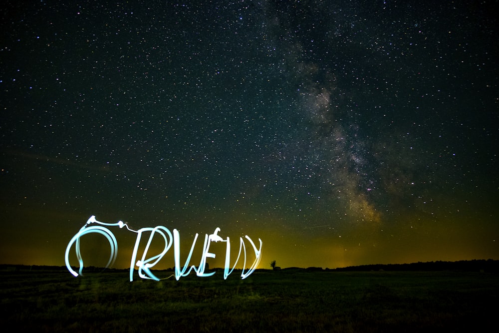 steel wool photography of air view under milky way