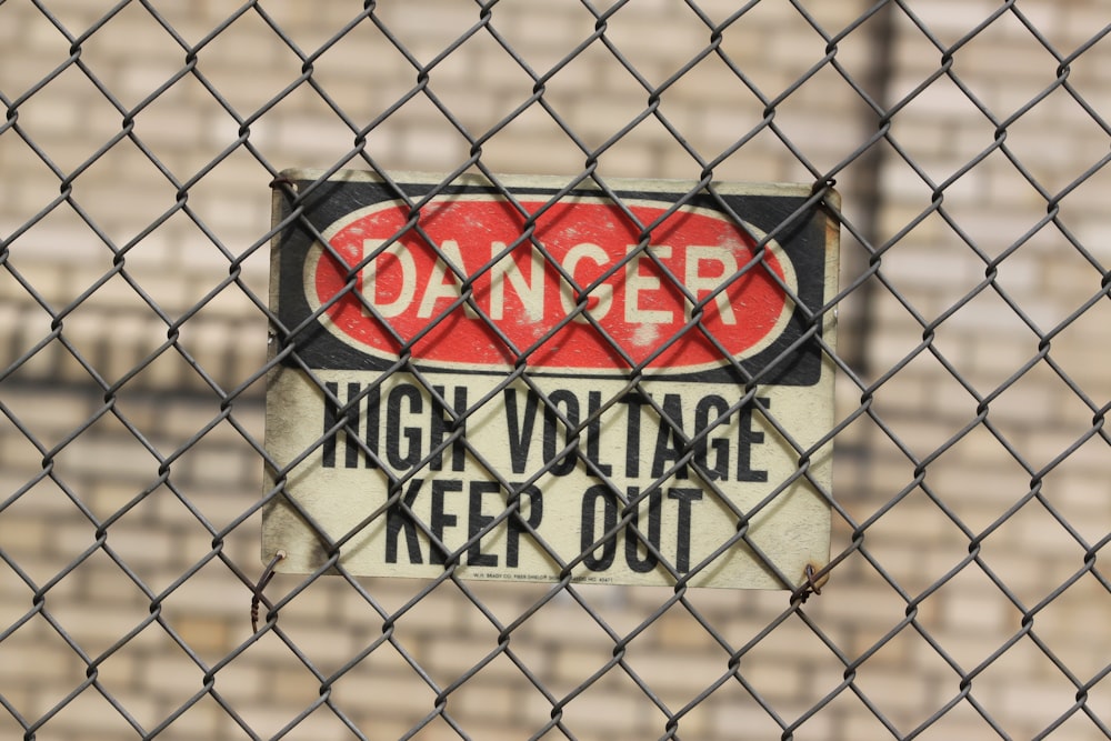 Danger High Voltage Keep Out signage