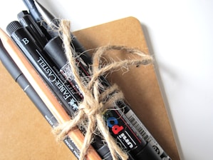 ballpoint pen, pencil, and markers