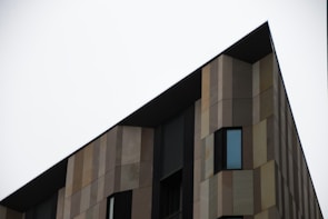 Close-up of a modern architectural detail in muted gray shades.