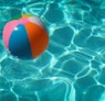 white and multicolored beach ball