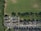 Aerial view of a residential neighborhood featuring rows of houses with gray roofs aligned along a street. A large green field borders the neighborhood, with a line of trees creating a visible boundary between the residential area and the open space. Several parked cars are seen along the street and in driveways, and shadows from the trees extend across the field.