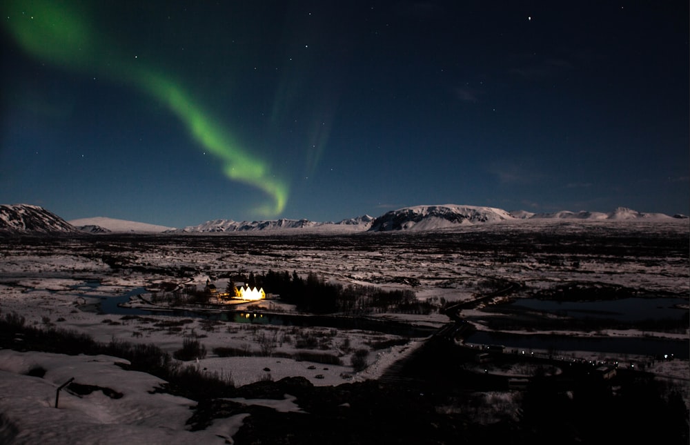 aurora borealis appeared on sky