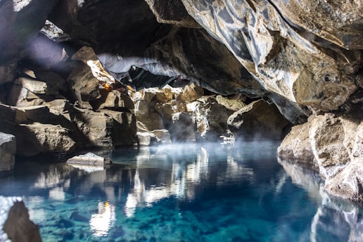 A serene cave interior with soft lighting and a peaceful atmosphere, symbolizing a place of refuge and spiritual connection.