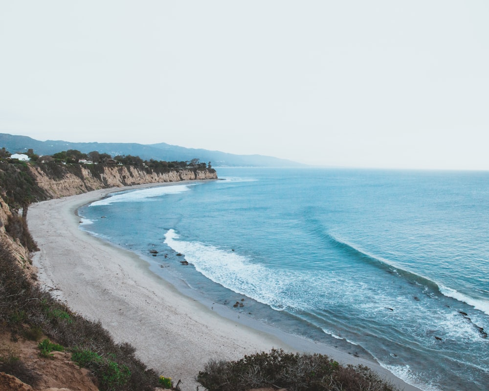 aerial photography of seashore