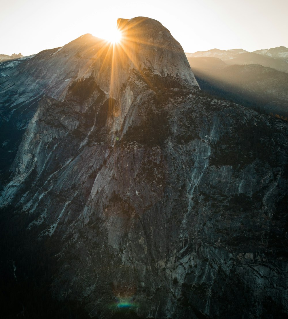 aerial photography of rocky mountain