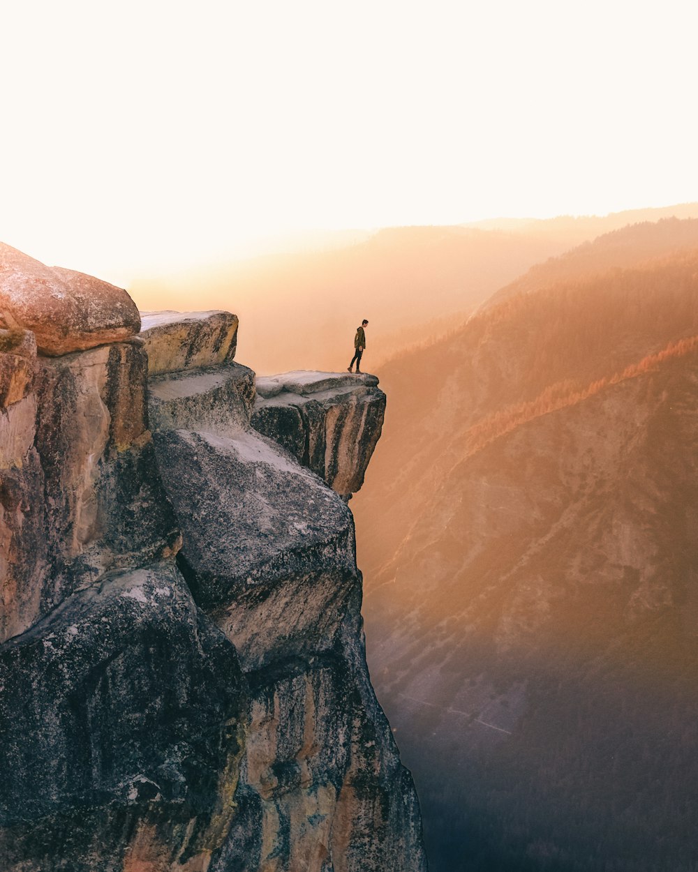 person standing near cliff