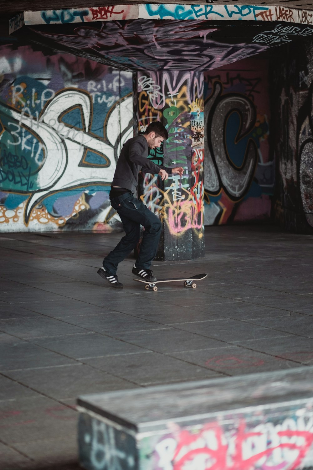 man playing on skateboard
