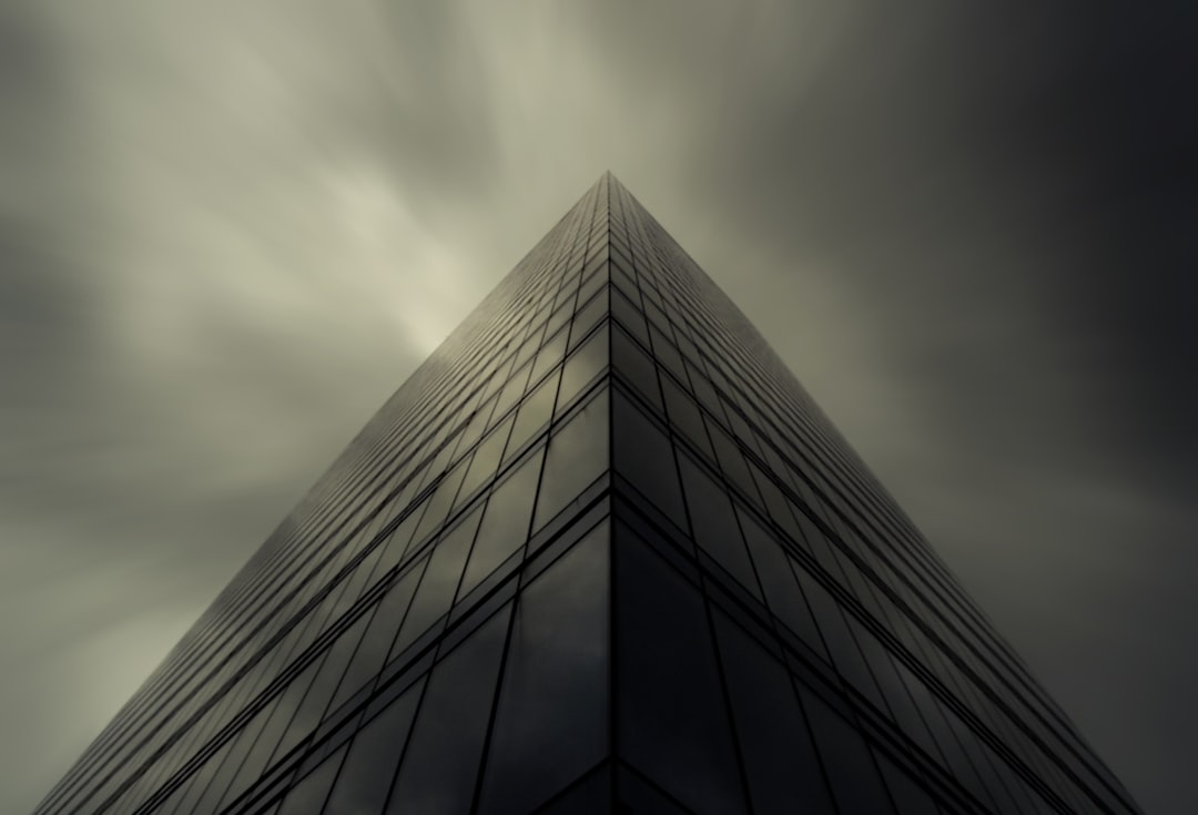 grayscale photo of high-rise building