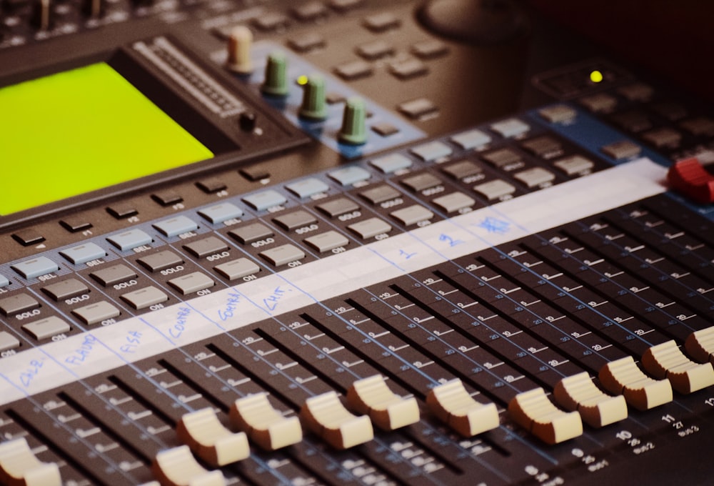 black mixing console