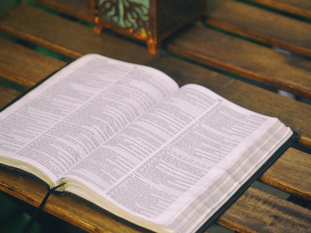 bible opened on table