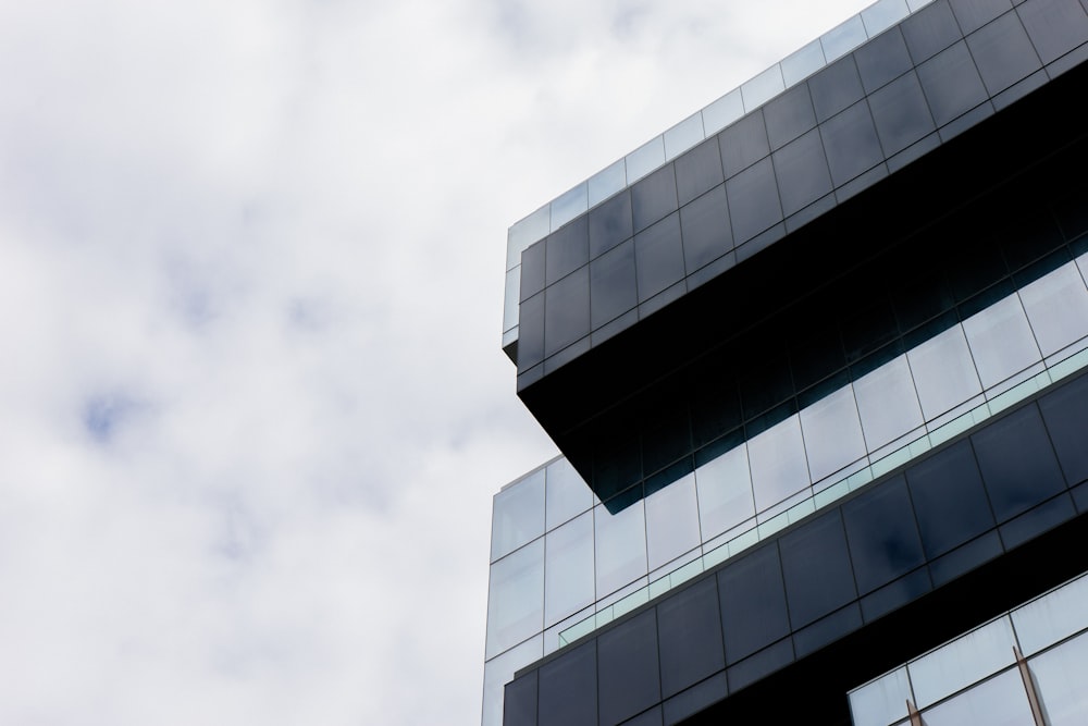 gray and black glass building