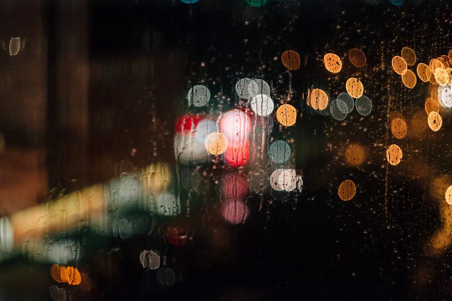 Rain gathering on a window pane (illustrative)