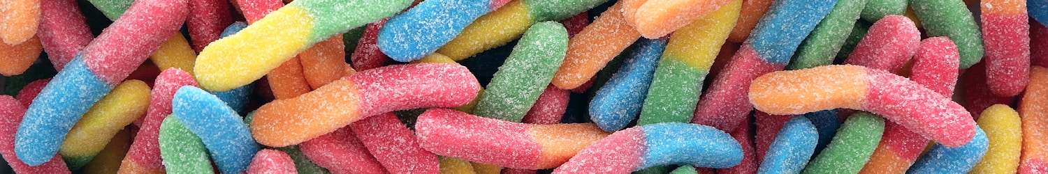 multicolored candy worms