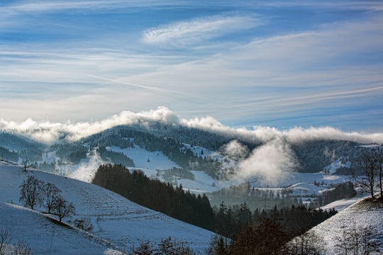 mountain filled with snow in Hirzel Switzerland