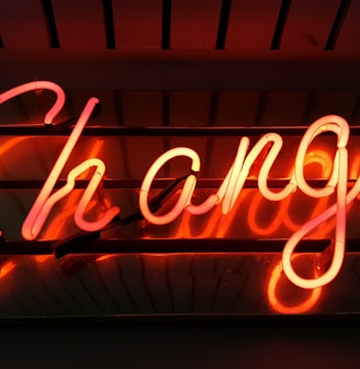 Change neon light signage