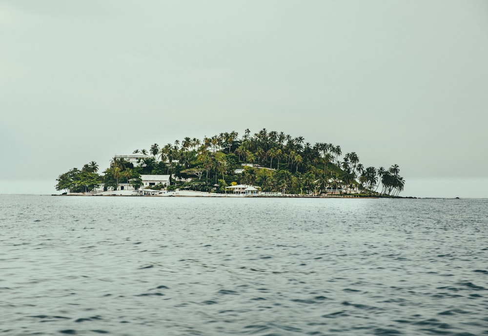 a small island in the middle of the ocean