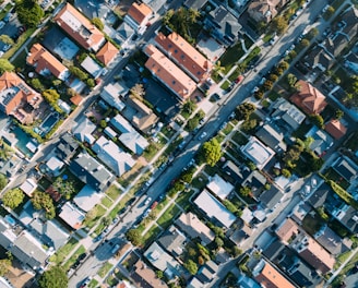 aerial photography of house and road