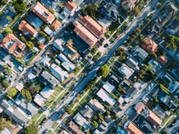 aerial photography of house and road