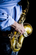 man playing saxophone