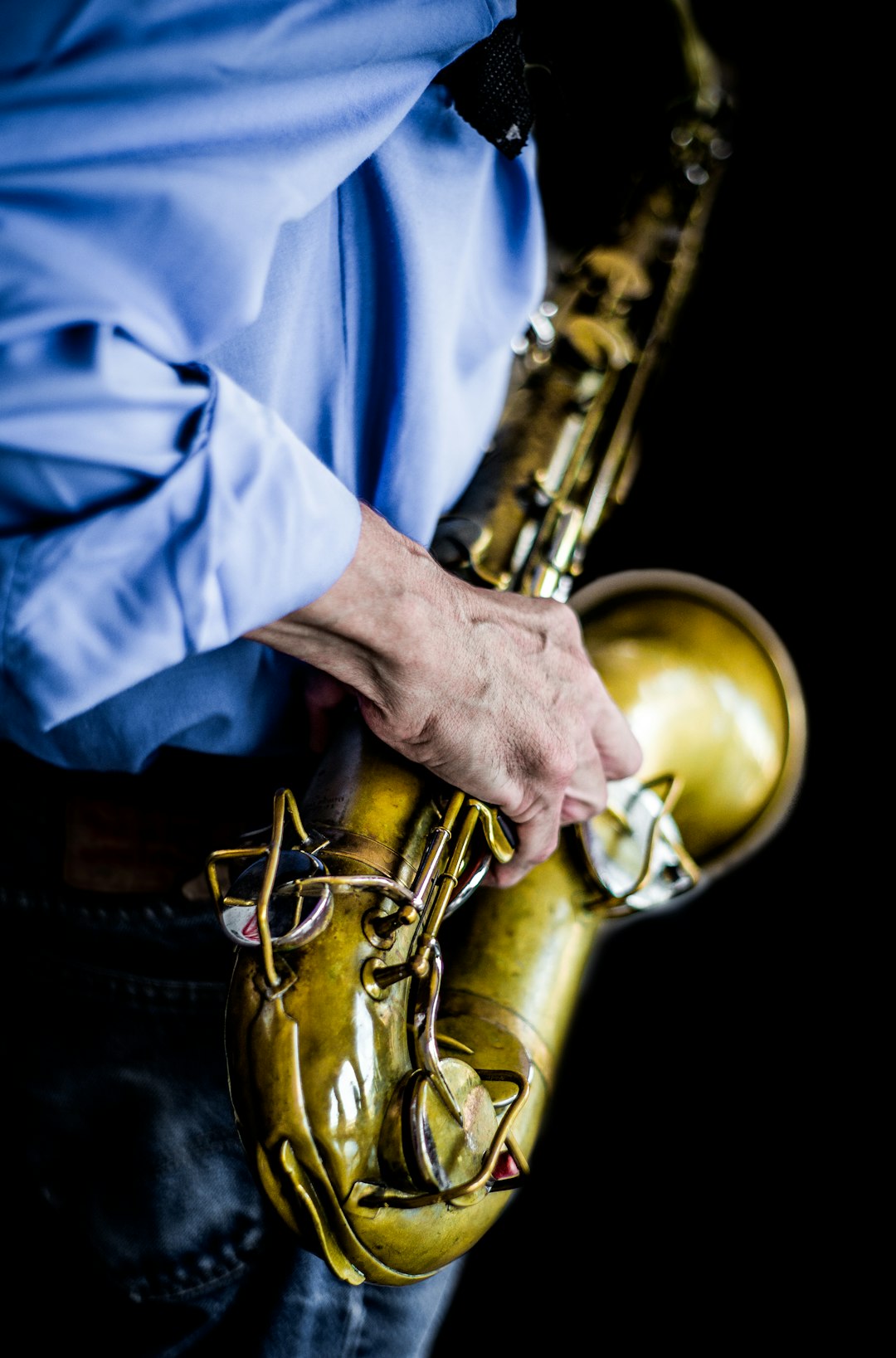 man playing saxophone