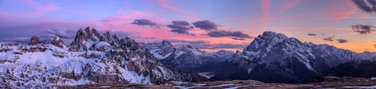 landscape photography of mountain covered with snow in Dolomites Italy