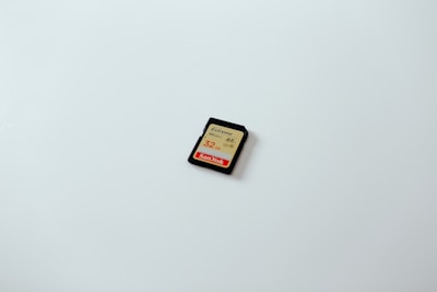 black and brown SD card