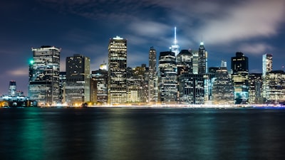 high-rise buildings during nighttime