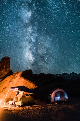 campers under milky way