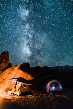 campers under milky way