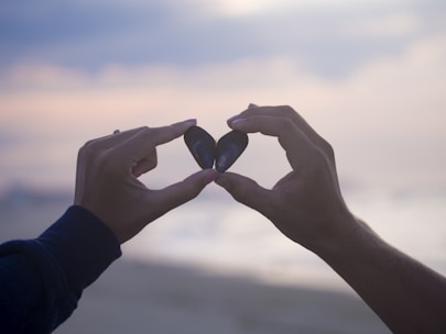 person holding black stones