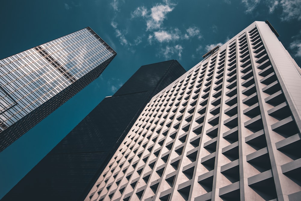 low angle photography of white high-rise building