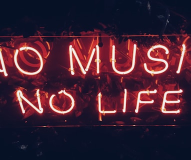 red no music no life signage