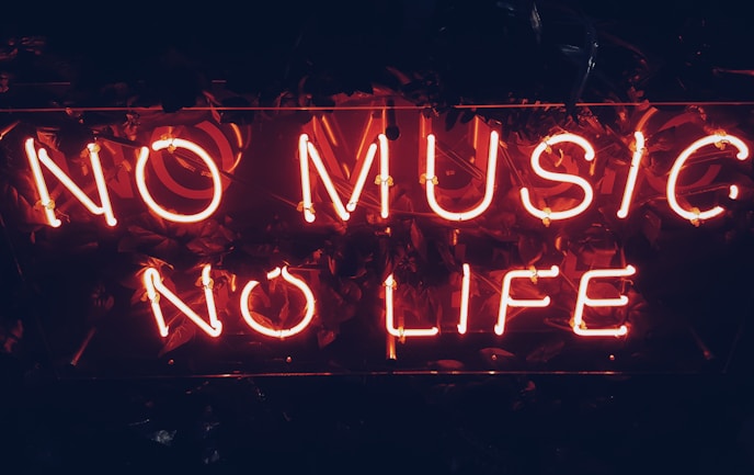 red no music no life signage