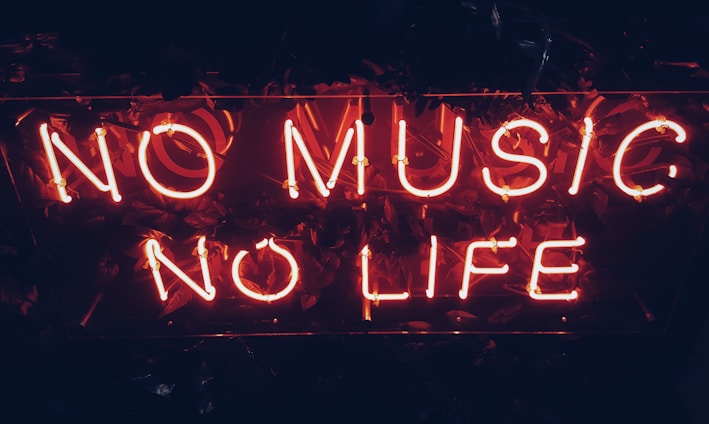 red no music no life signage