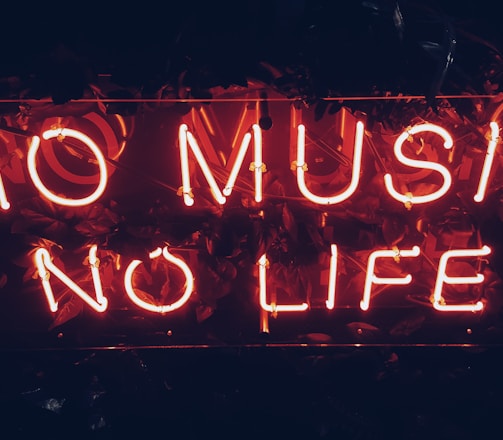 red no music no life signage