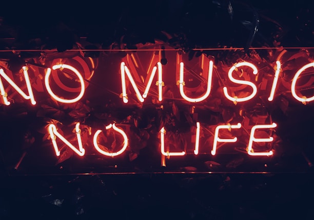 red no music no life signage