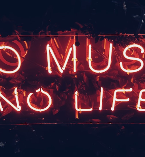 red no music no life signage