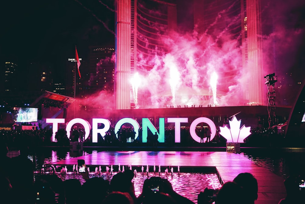 Escenario de Toronto con luces