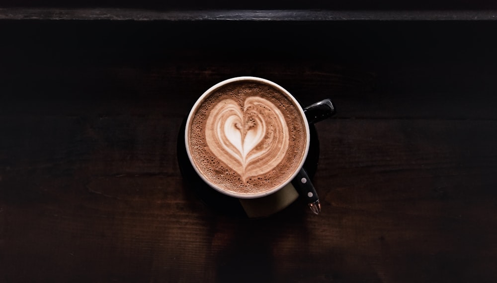 coffee in black ceramic mug