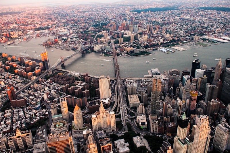 Hudson River aerial view from birthday flight NYC