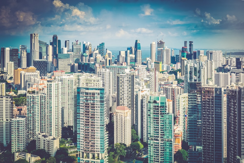 bird eye view photography of high-rise buildings